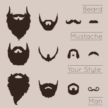 Beards and Mustaches  set clipart