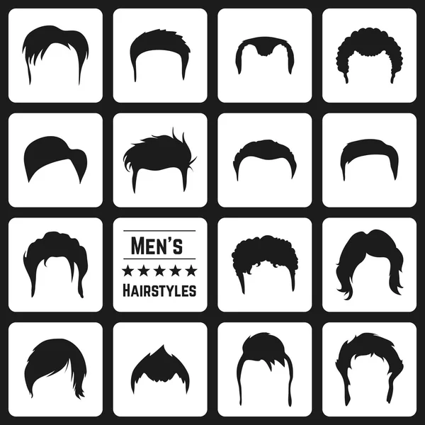 Tipos de cortes de cabelo Mens — Vetor de Stock