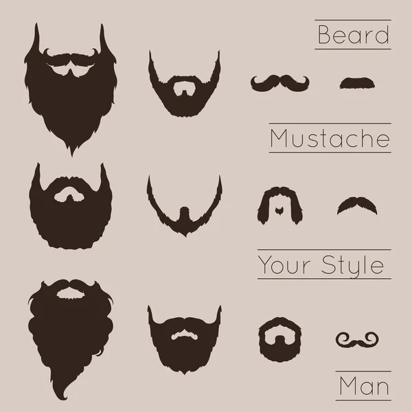 Beards and Mustaches  set Vector Graphics