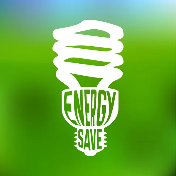 Concetto poster risparmio energetico con lampadina . — Vettoriale Stock