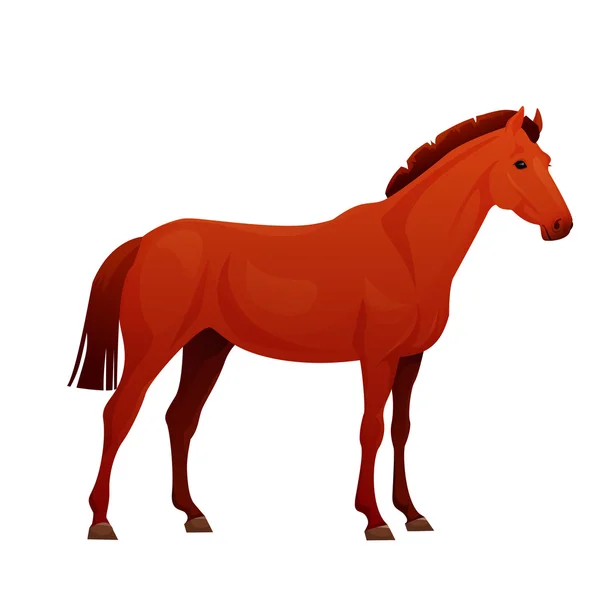 Realistic horse with red coat. — Stock Vector