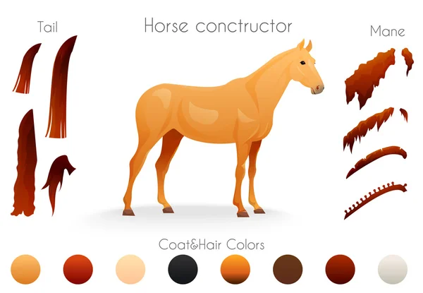 Crear su propio diseño de caballo conconstructor . — Vector de stock