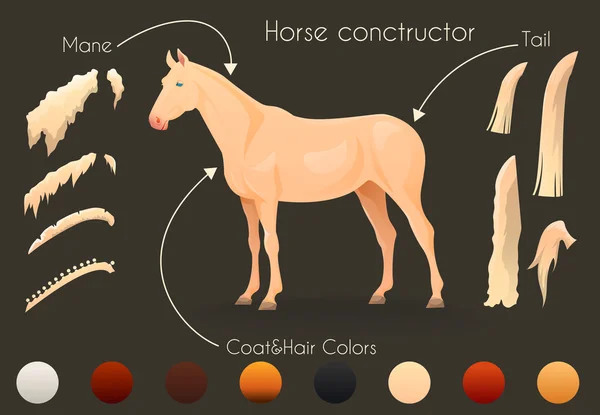 Crear su propio diseño de caballo conconstructor . — Vector de stock