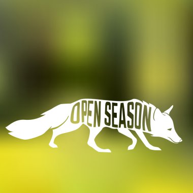 Fox siluet içinde kavram aşaması ile orman arka plan bulanıklık