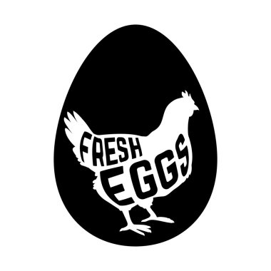 Egg with concept chicken silhouette inside on white background vector Egg with concept chicken silhouette inside on white background vector