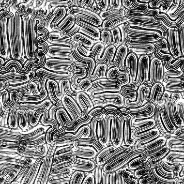 Kusursuz siyah ve beyaz soyut dalgalı desen.