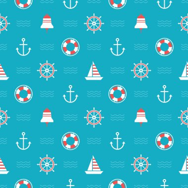 Dikişsiz deniz temalı desen