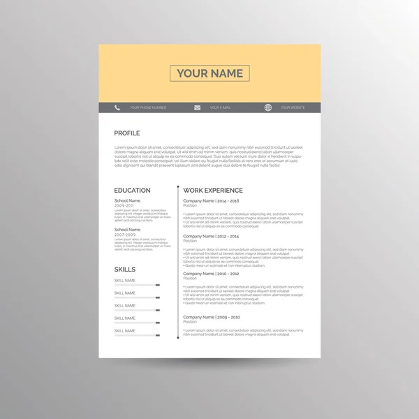 CV / plantilla de CV — Vector de stock