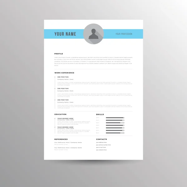 Modelo CV / Resume —  Vetores de Stock