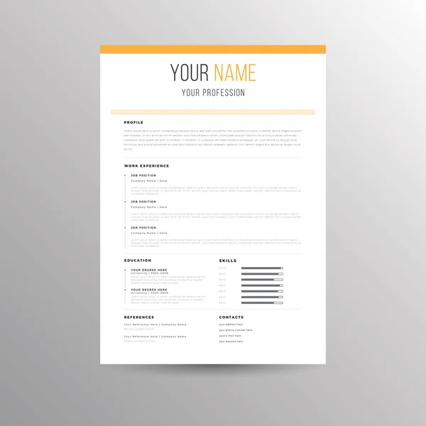 Modelo CV / Resume — Vetor de Stock