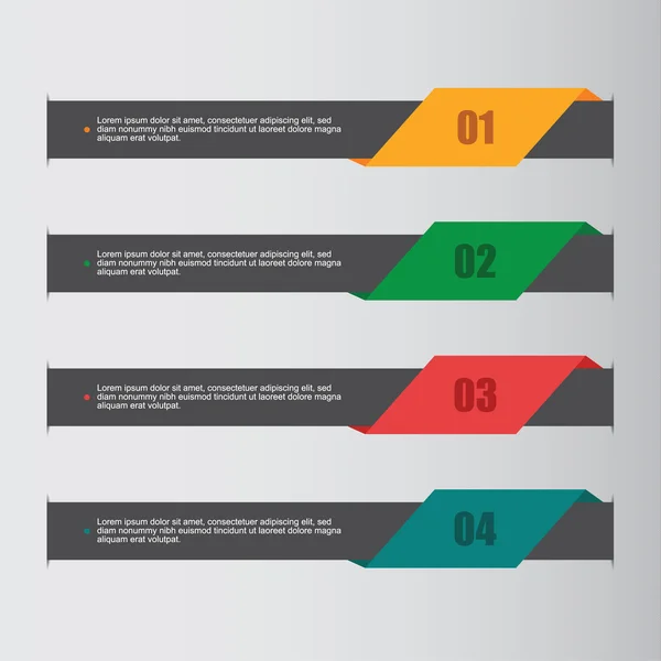Quatre bannières colorées — Image vectorielle