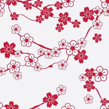 Kiraz çiçekleriyle kusursuz desen