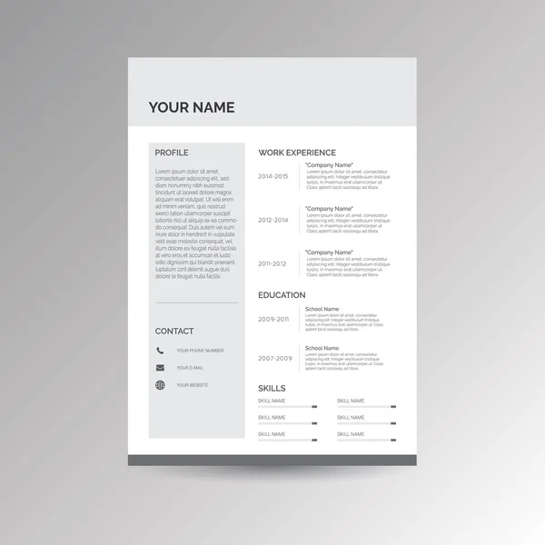 CV / plantilla de CV — Vector de stock