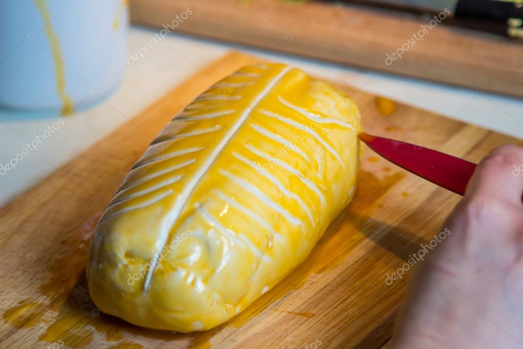 Puff Pastry Decorating Beef Wellington Stock Photo C Senohrabek