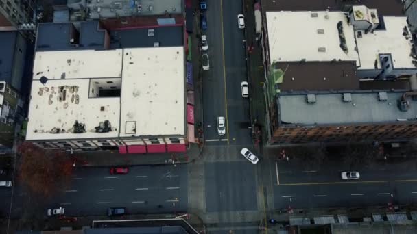 Top View Crossroad Vancouver Chinatown — стокове відео