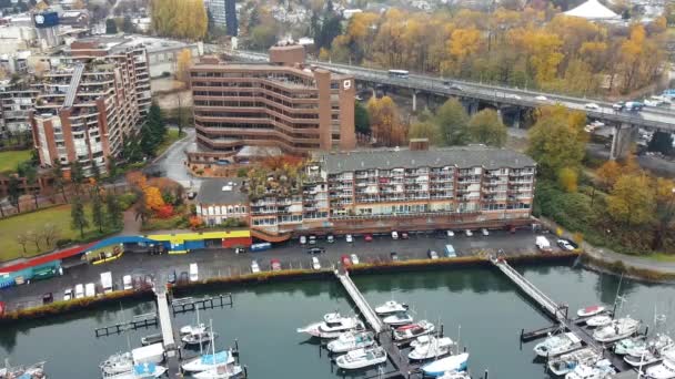 Top View Marina Vancouver Which Should Reconstructed Soon — Stock Video