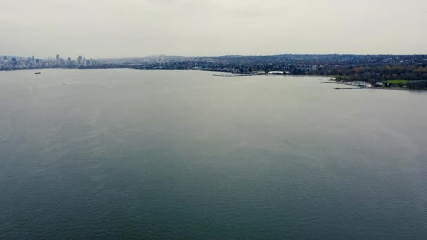 Лети Через Буррарські Води Видом Місто Ванкувер Околиці — стокове відео