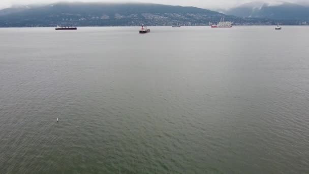 Survolez Océan Près Vancouver Avec Vue Sur North Van Les — Video