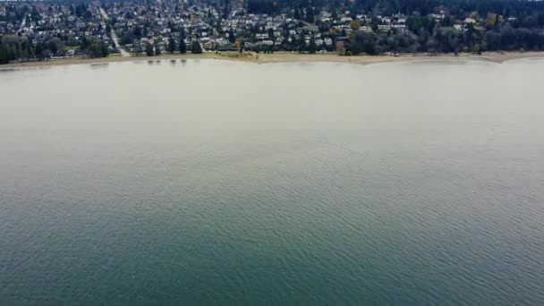 Vuele Sobre Entrada Burrard Hacia Playa Kitsilano — Vídeos de Stock