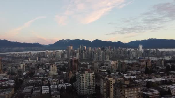 Apertura Las Montañas Detrás Del Centro Vancouver — Vídeos de Stock