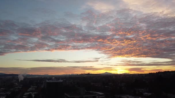 Vista Aérea Del Barrio Vancouver Durante Una Puesta Sol — Vídeos de Stock