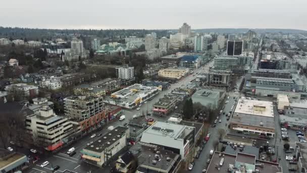 Vista Arriba Hacia Abajo Las Calles Vancouver Día Nublado — Vídeo de stock