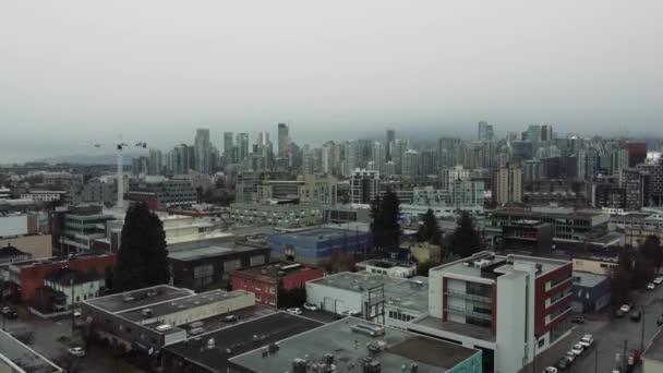 Vista Aérea Del Barrio Vancouver Día Nublado Una Caída — Vídeo de stock