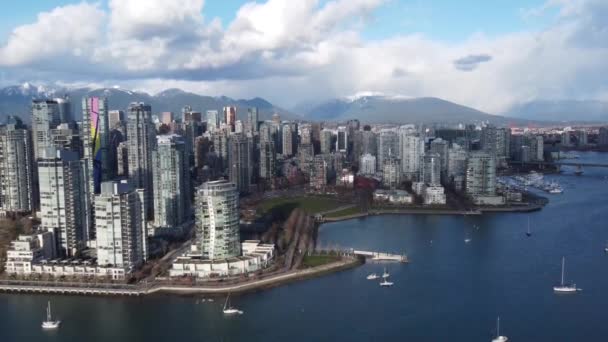 Vancouver Centre Ville Les Gens Qui Courent Sur Une Promenade — Video