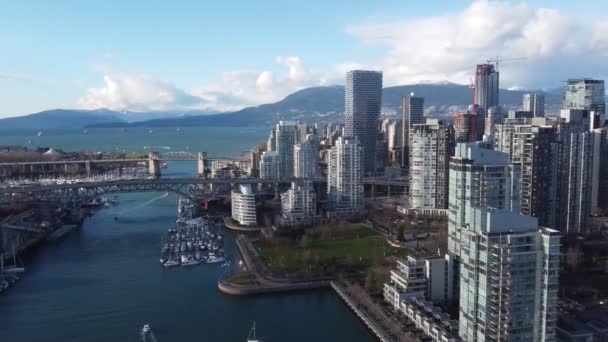 Vista Aérea Dos Puentes Vancouver — Vídeo de stock