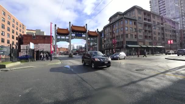 Calendário Das Portas Milénio Para Chinatown Vancouver — Vídeo de Stock