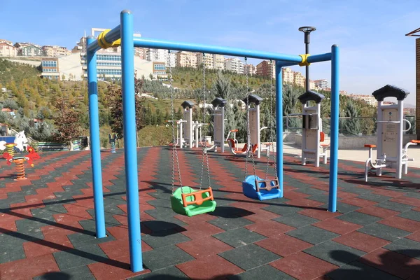 Felszerelés Szórakozás Játék Játszótér Gyermekkor Park Gyermek Színes Gyerek Játék — Stock Fotó