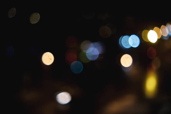 Abstract bokeh light at night, cityscape at twilight