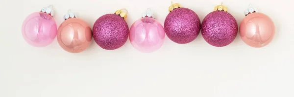 Christmas pink ornament minimal banner — Stock Photo, Image