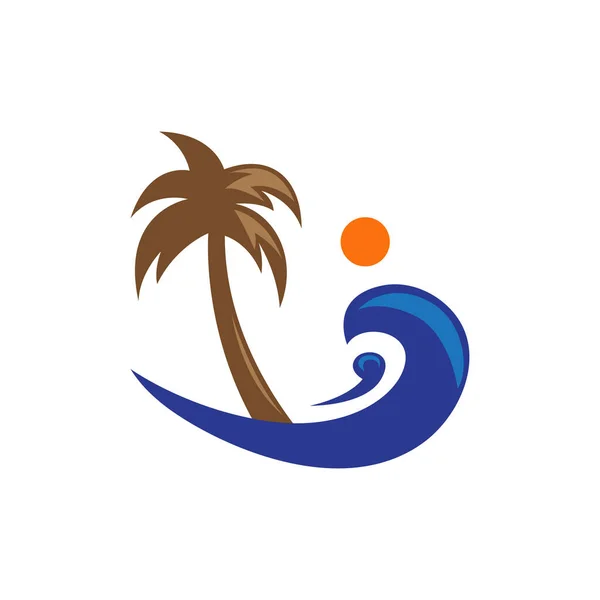 Logo Playa Moderno Concepto Diseño — Archivo Imágenes Vectoriales