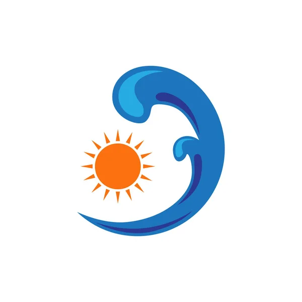 Plaj Logosu Modern Konsept Tasarımı — Stok Vektör
