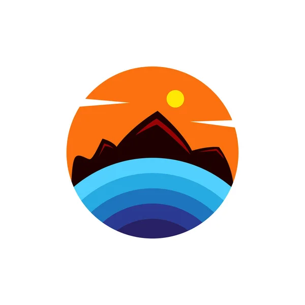 Logo Pantai Desain Konsep Modern - Stok Vektor