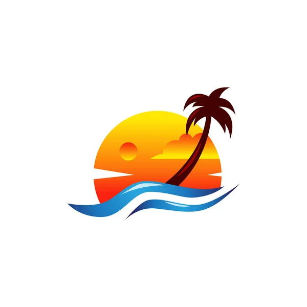 beach logo modern concept design