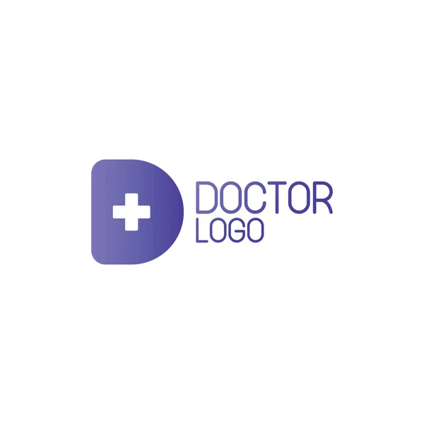 Doctor Logo Health Modern Concept Art — Stock Vector