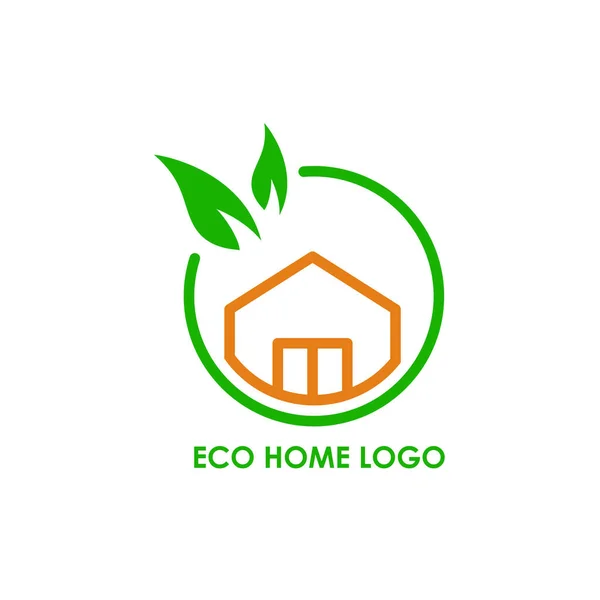 Eco Home Logo Design Conceito Moderno — Vetor de Stock