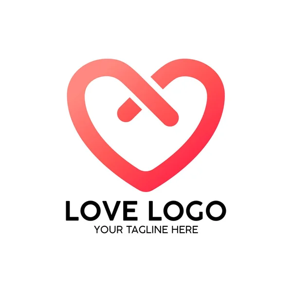 Aşk Logosu Pembe Modern Konsept Tasarımı — Stok Vektör