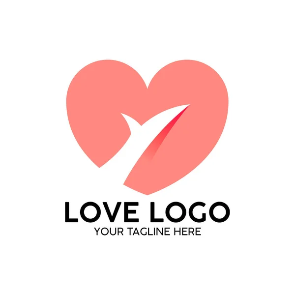 Love Logo Pink Modern Concept Design — Stock Vector