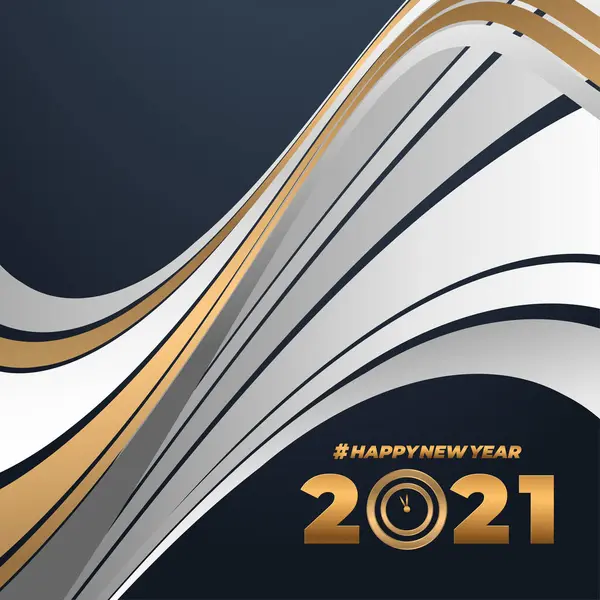 Щасливий Новий Рік Золотий Дизайн Сучасний Розкішним Фоном — стоковий вектор