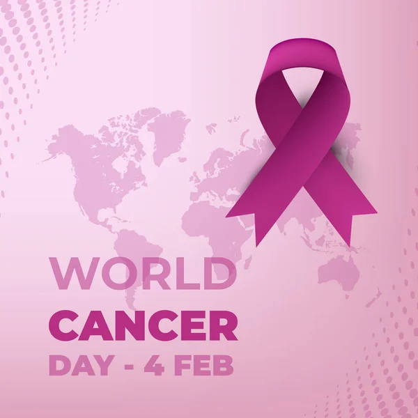 Vecteur Février Journée Mondiale Cancer Affiche Fond Bannière — Image vectorielle