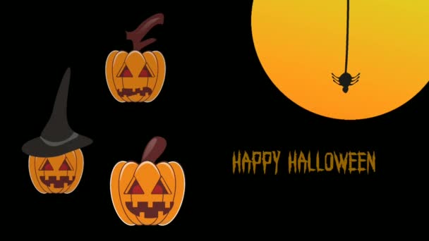 Halloween Wenskaarten Animatie Halloween Feest — Stockvideo