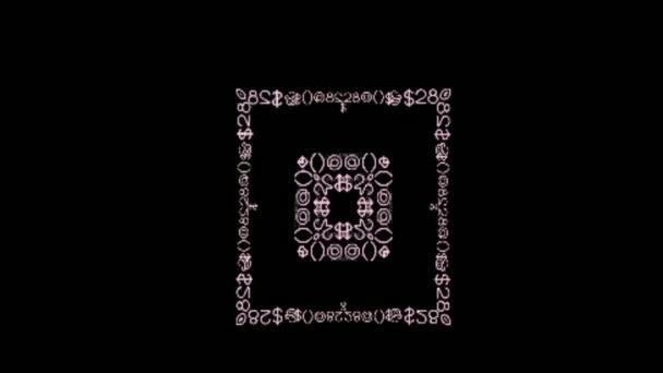 Abstract Caleidoscop Animație Negru — Videoclip de stoc