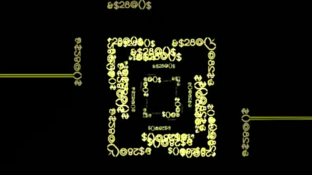 Siyah Üzerine Soyut Kaleydoskop Animasyonu — Stok video