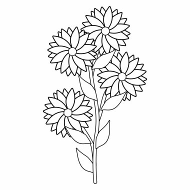 Sun Flower Illustration Vector isolated on white background