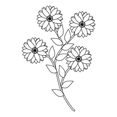 Sun Flower Illustration Vector isolated on white background