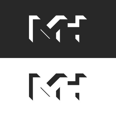 Baş harfleri Mh harf logo mockup