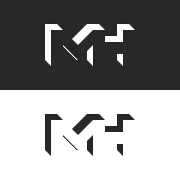 Initialer Mh bokstäver logotyp mockup — Stock vektor